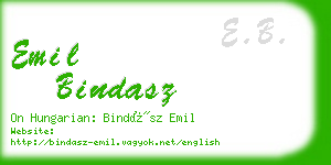 emil bindasz business card